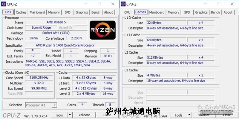 AMDĺRyzen 5 1400 
